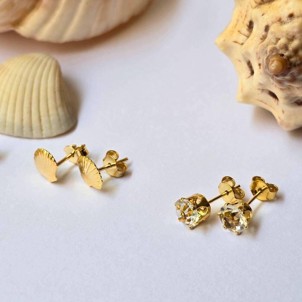 Brinco Feminino Ponto De Luz Estrela Banhado a Ouro Dourado Dourado 5