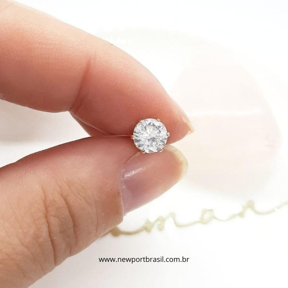 Brinco Ponto de Luz Banhado a Ouro 18k Antialérgico Dourado 4