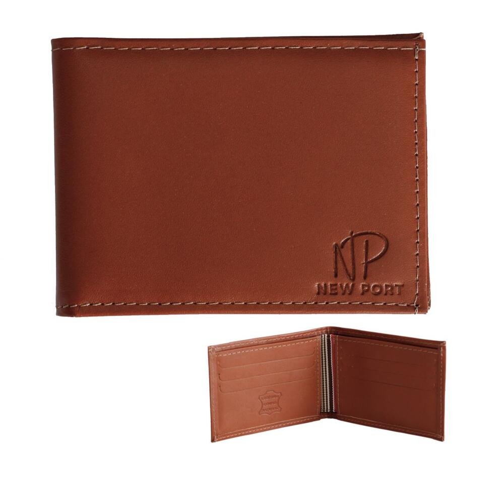 Carteira Couro Legítimo Dobrável Horizontal  Marrom 2