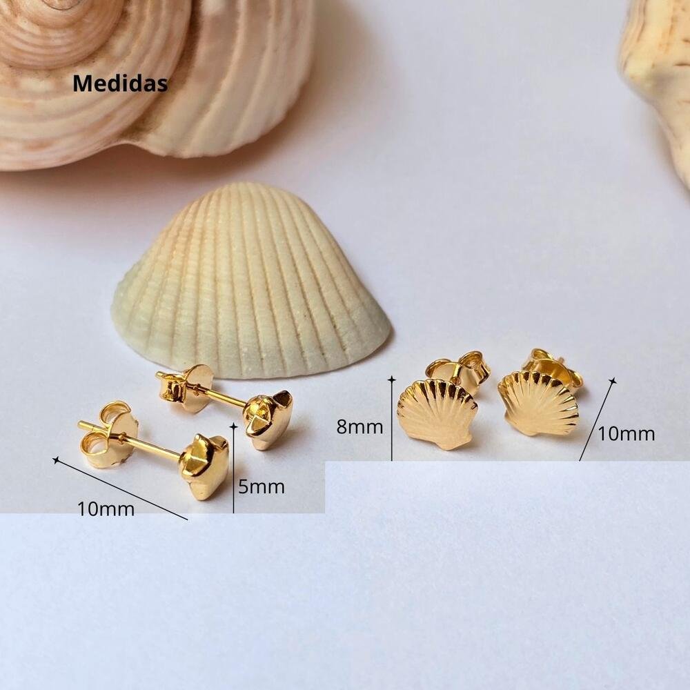 Kit Brinco Feminino Estrela E Concha Banhado a Ouro Dourado Dourado 2