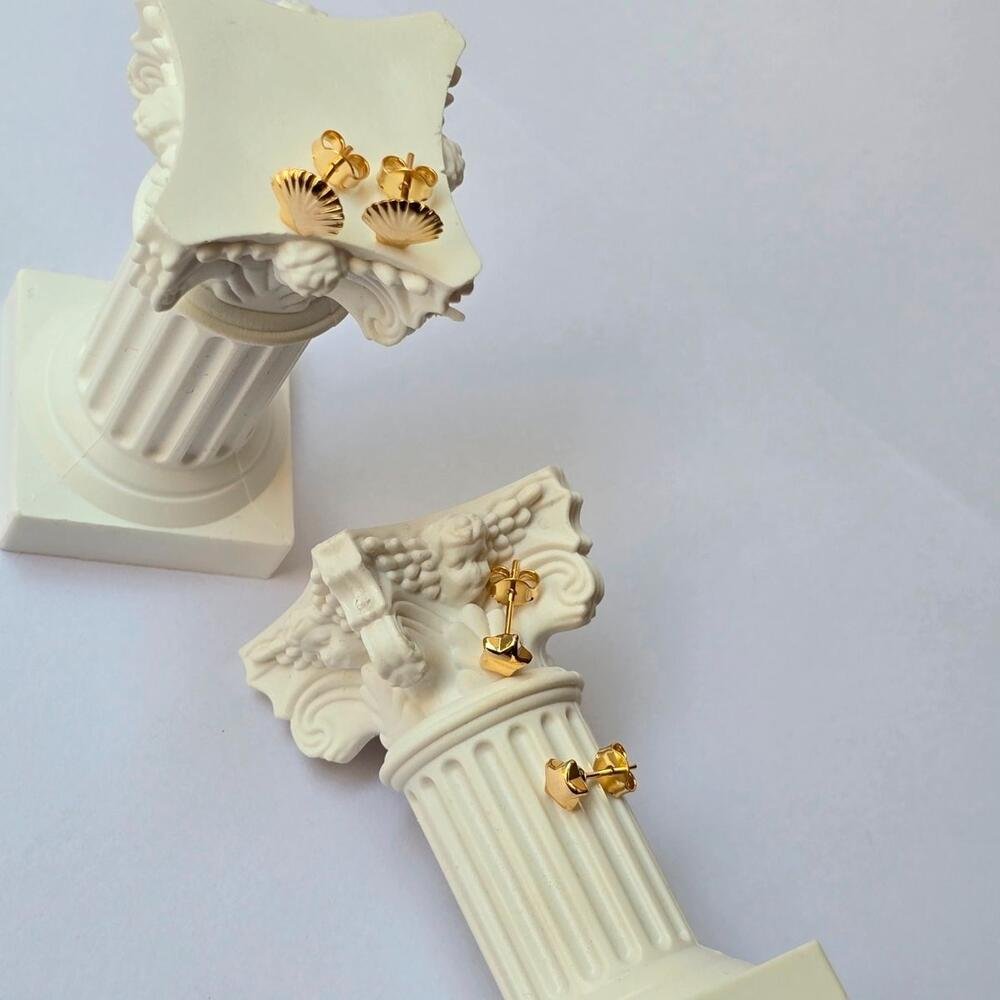 Kit Brinco Feminino Estrela E Concha Banhado a Ouro Dourado Dourado 4