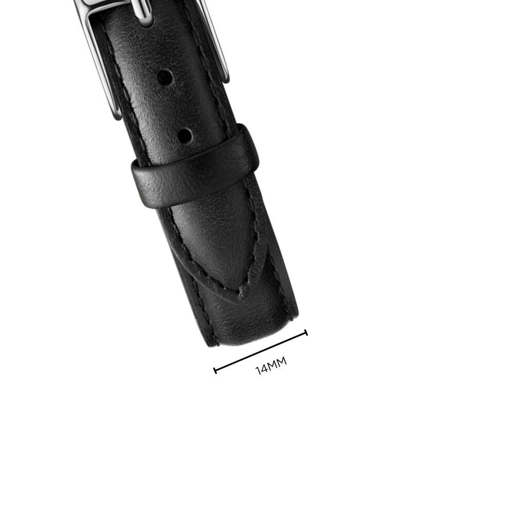 Pulseira Couro Preto Fivela Prata Casual 14mm Dourado 3