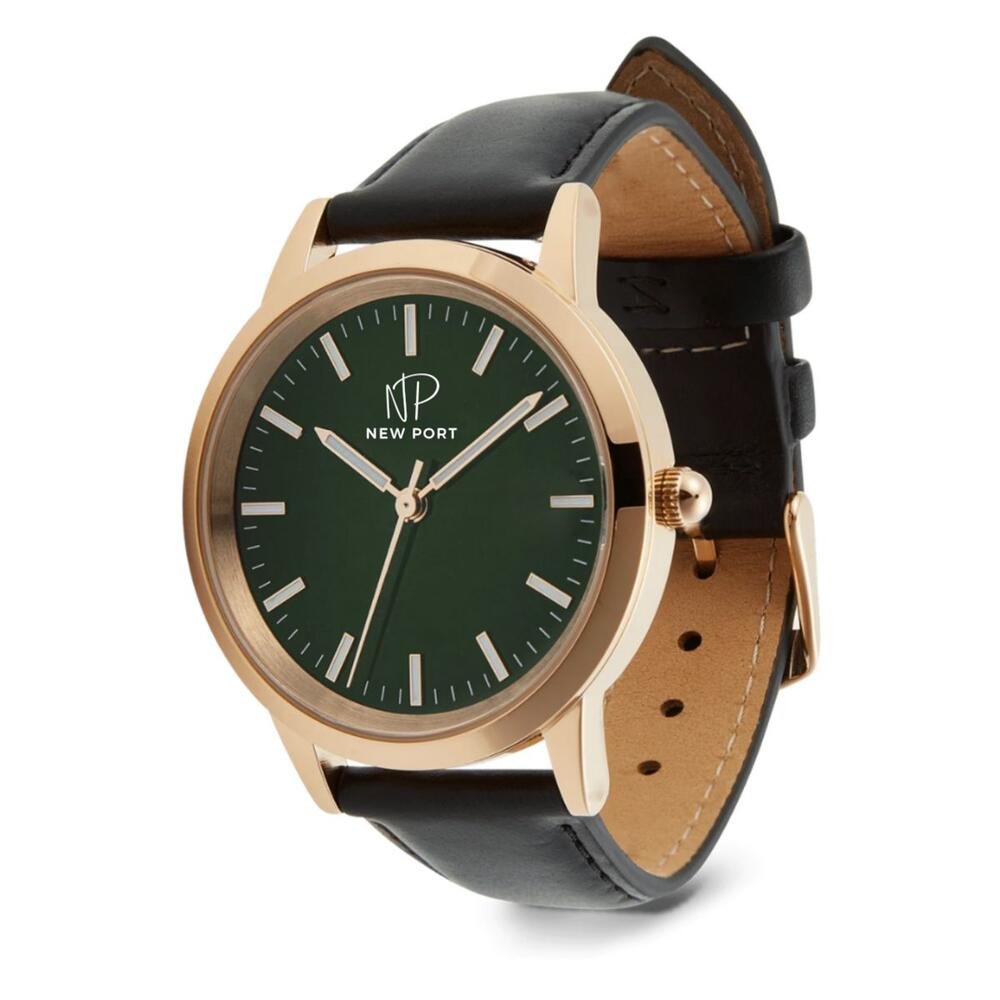 Relógio de Luxo Feminino Clássico Analógico Casual New Port Preto 1