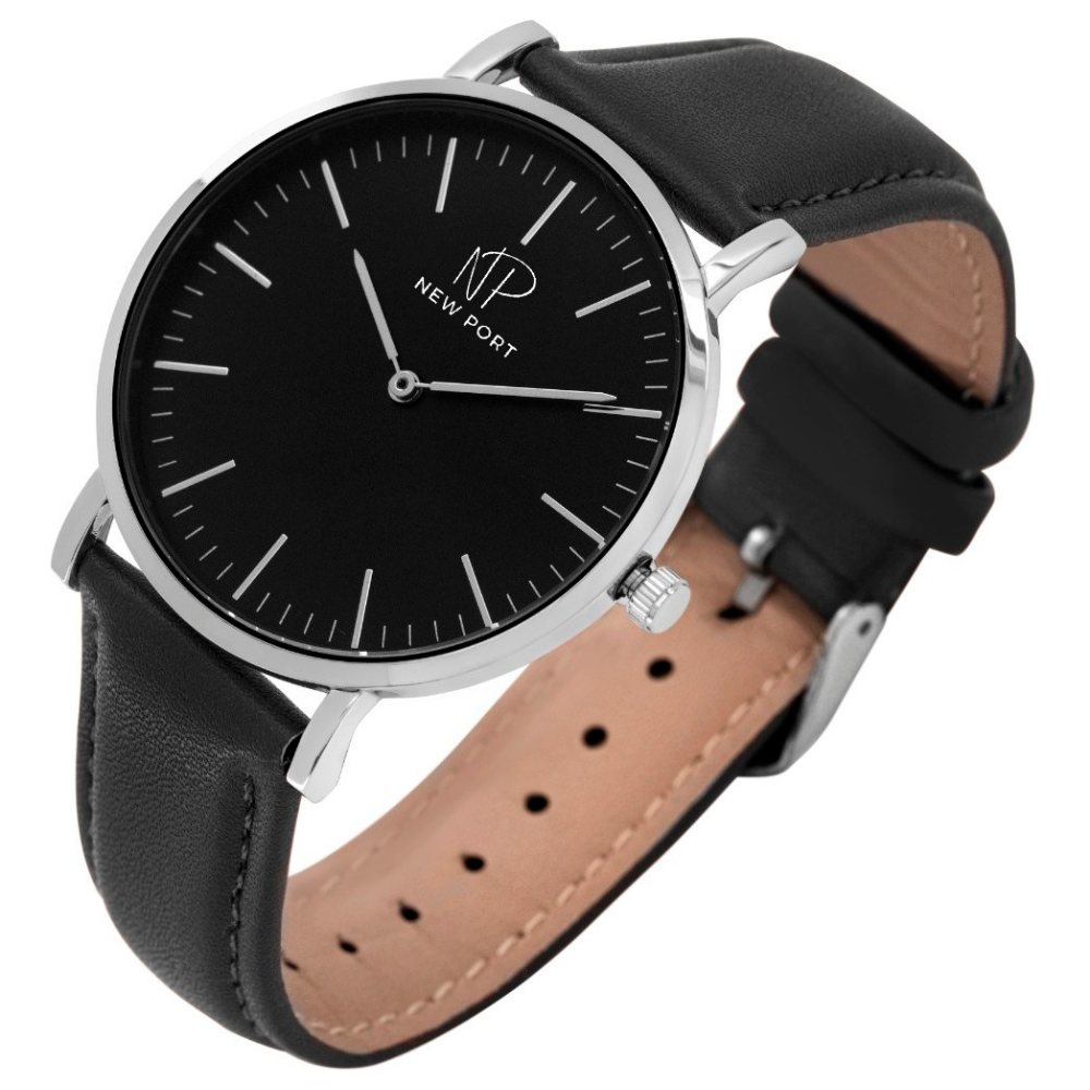 "Relógio Feminino Casual Couro New Port 40mm" Dourado 8