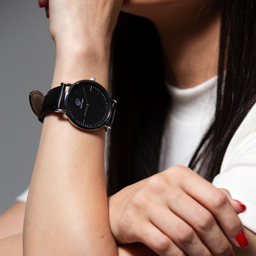 "Relógio Feminino Casual Couro New Port 40mm" Dourado 3