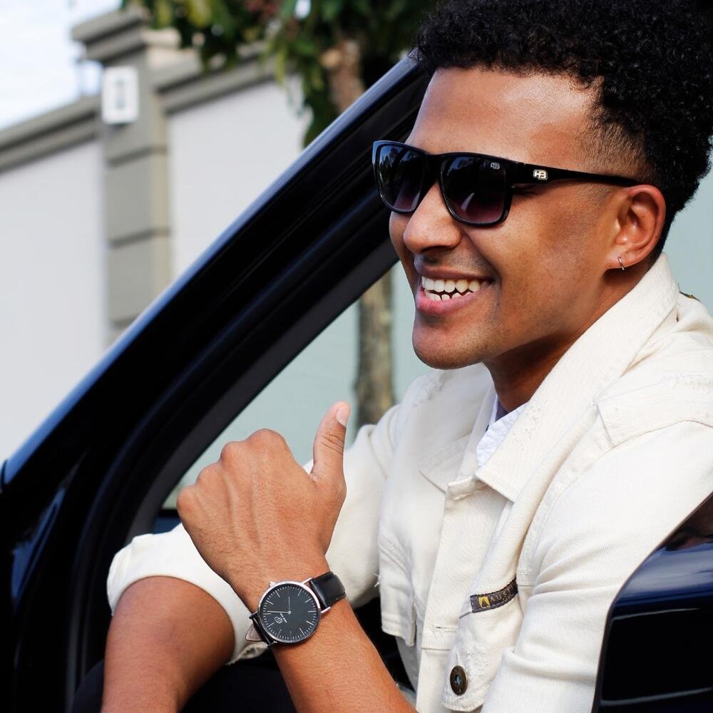 Relógio Masculino Analógico Preto Luxo New Port + Carteira Preto 2