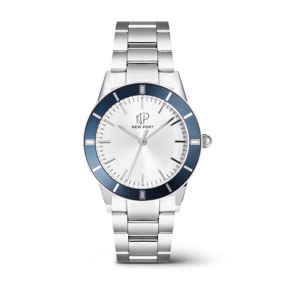 Relógio Masculino Azul Casual Elegante Analógico New Port