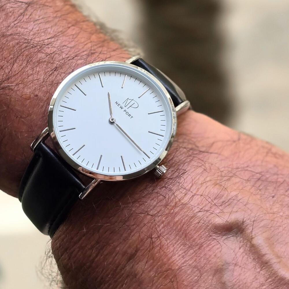 Relógio Masculino Casual Preto Elegante 40mm +Carteira Couro Dourado 2