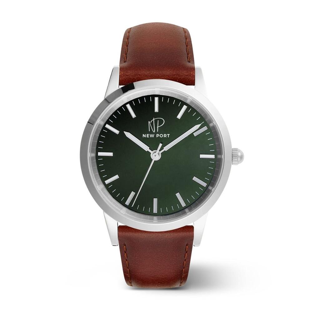 Relógio Masculino Couro Marrom Analógico Casual Elegante