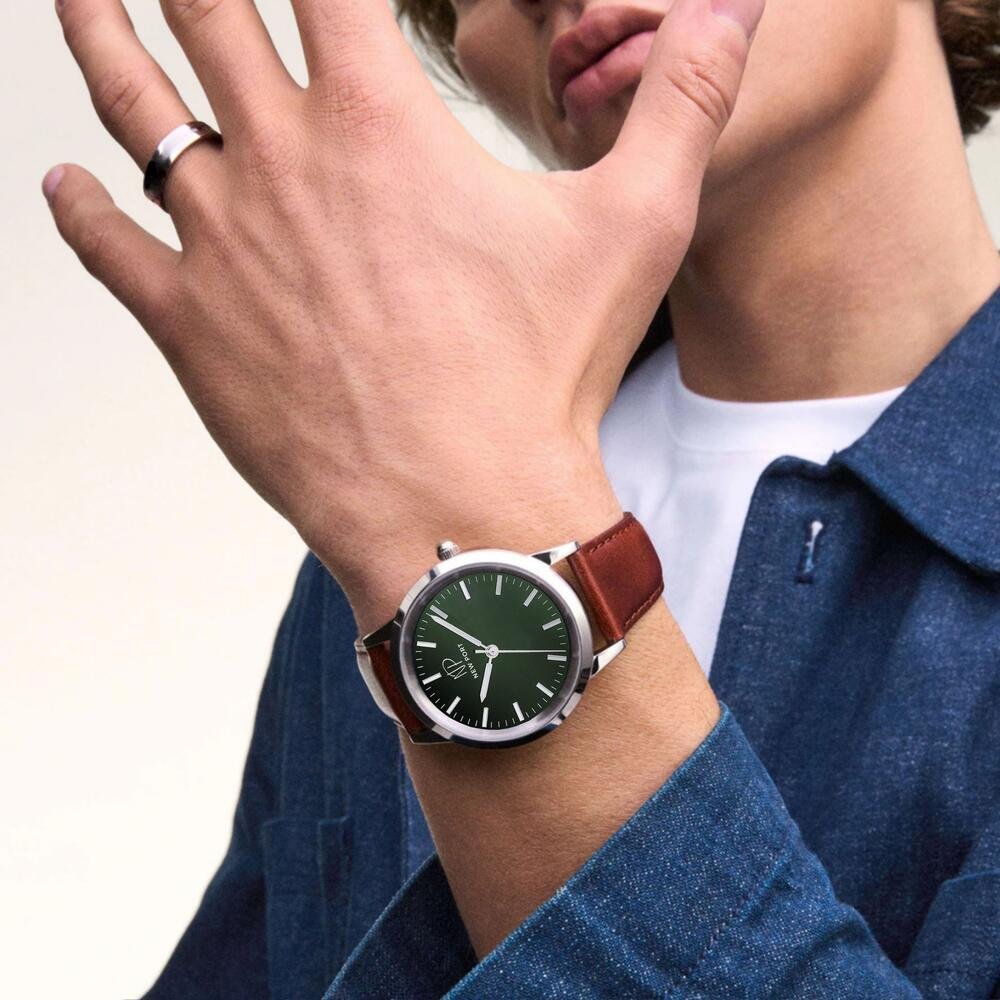 Relógio Masculino Couro Marrom Analógico Casual Elegante Dourado 2