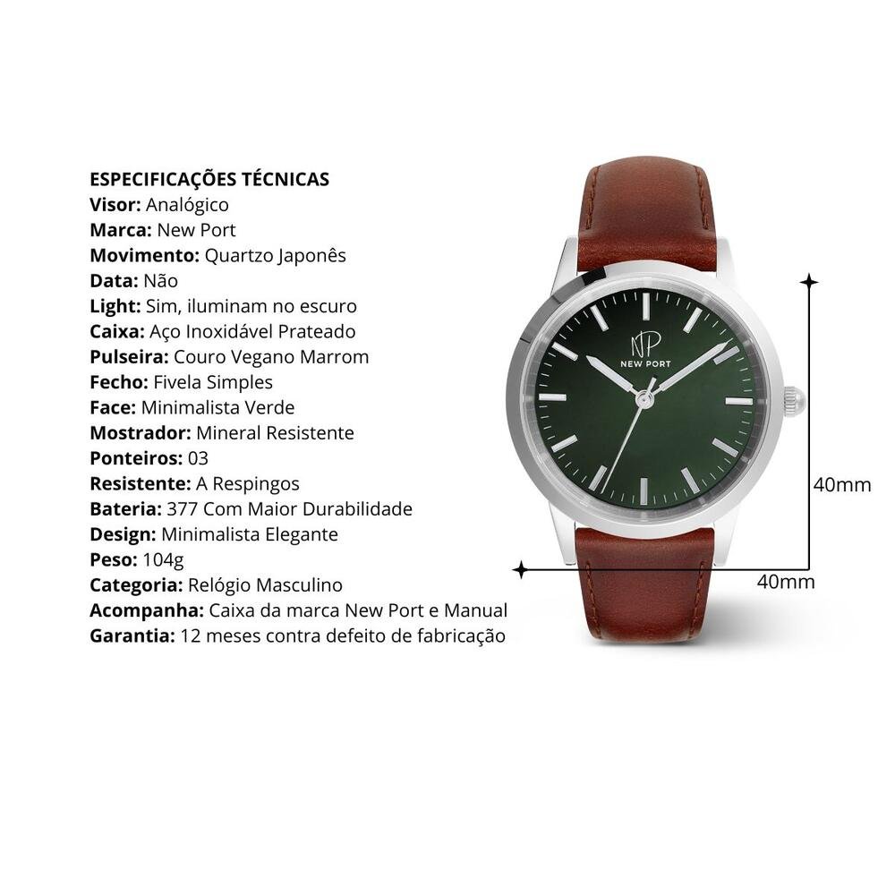 Relógio Masculino Couro Marrom Analógico Casual Elegante Dourado 3