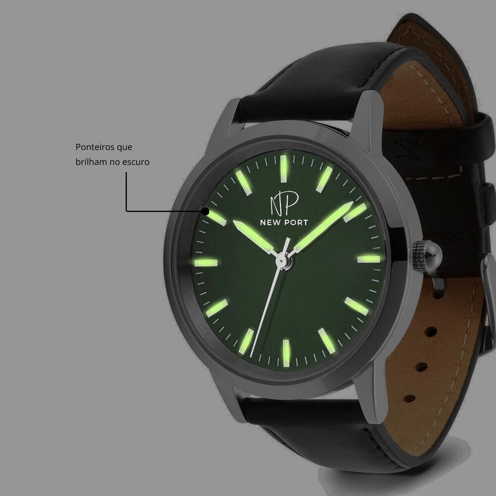 Relógio Masculino Elegante Prata Casual Clássico New Port Prata 6