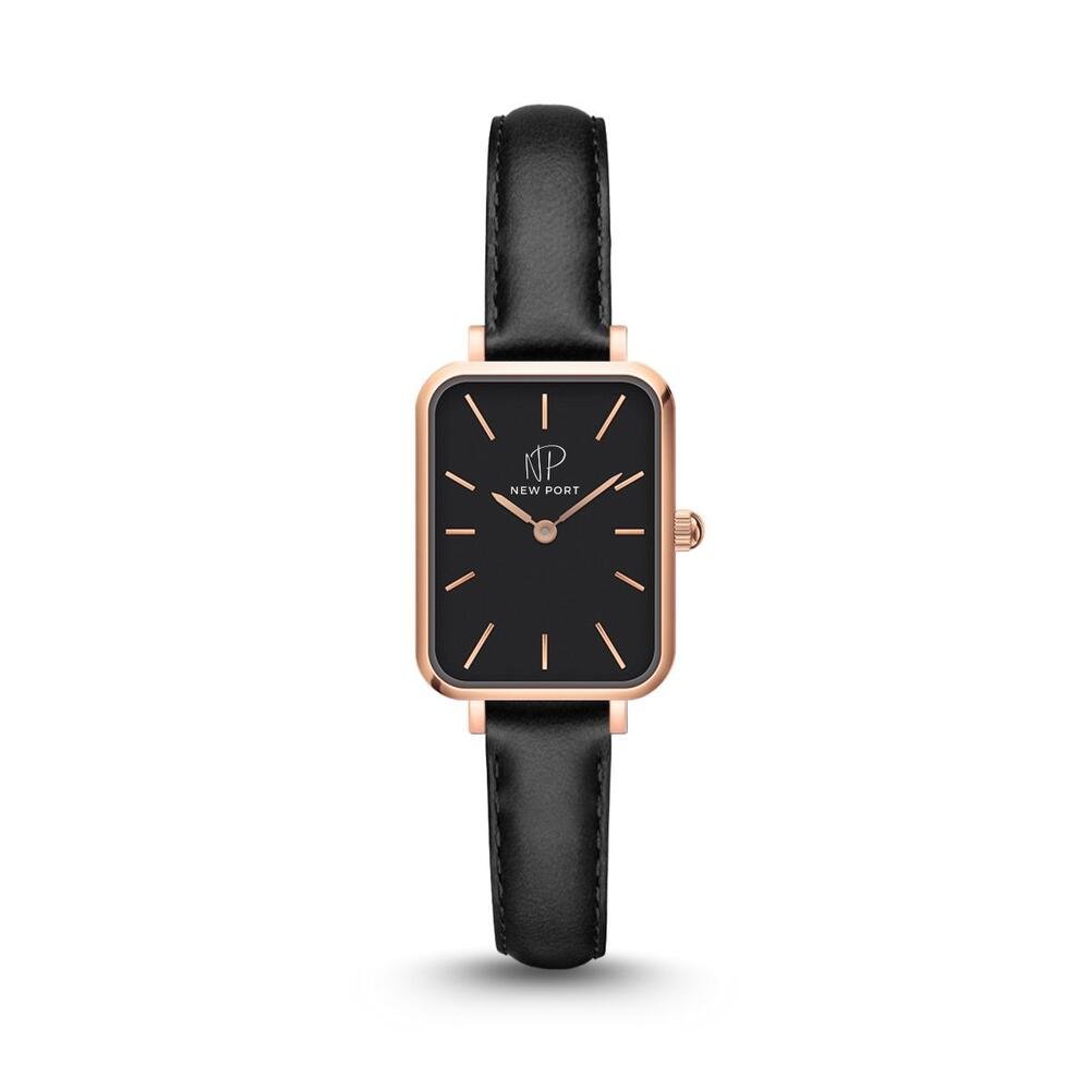 Relógio Feminino Quadrado Courino Casual New Port