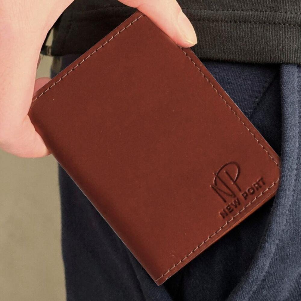 Carteira Vertical de Couro Legítimo Marrom  Marrom 5