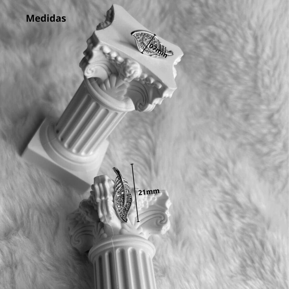 Brinco Pena Banhado a Prata Pequeno Delicado Prata 3