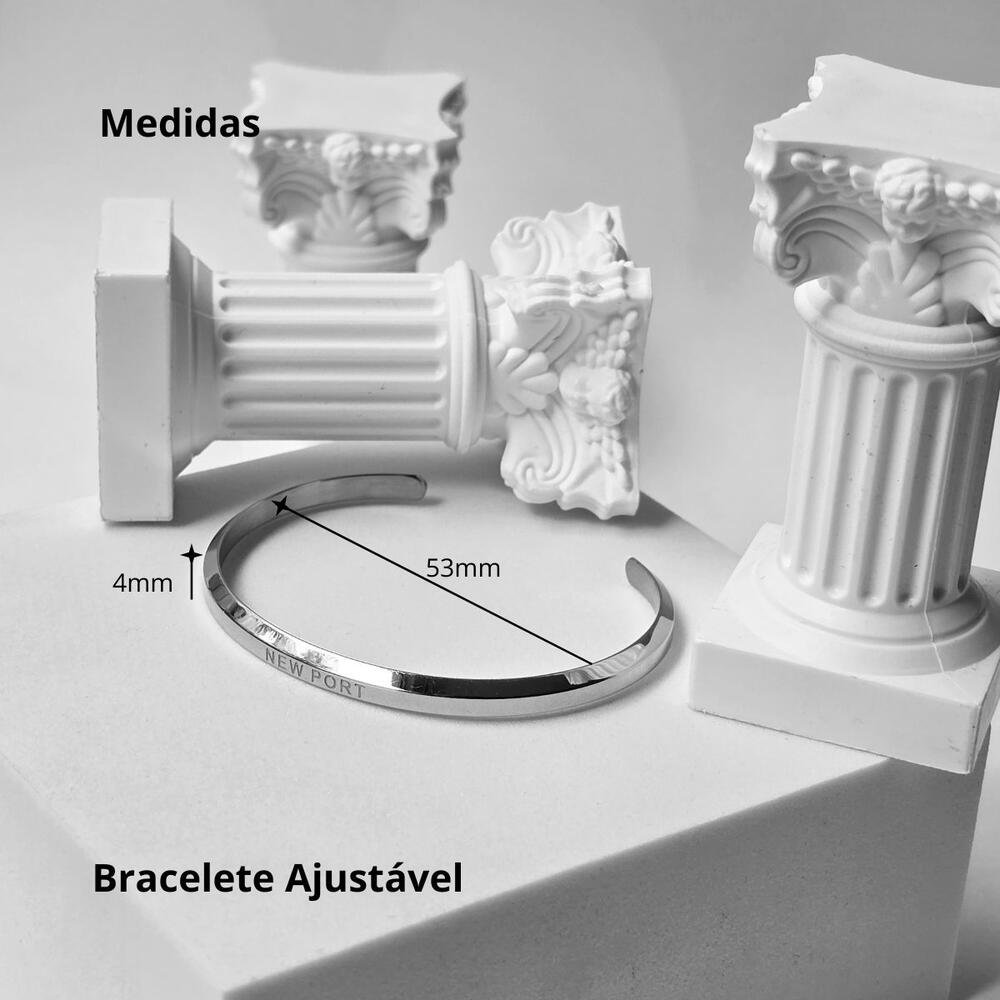 Relógio Feminino Prata Casual 32mm Com Bracelete New Port Prata 5