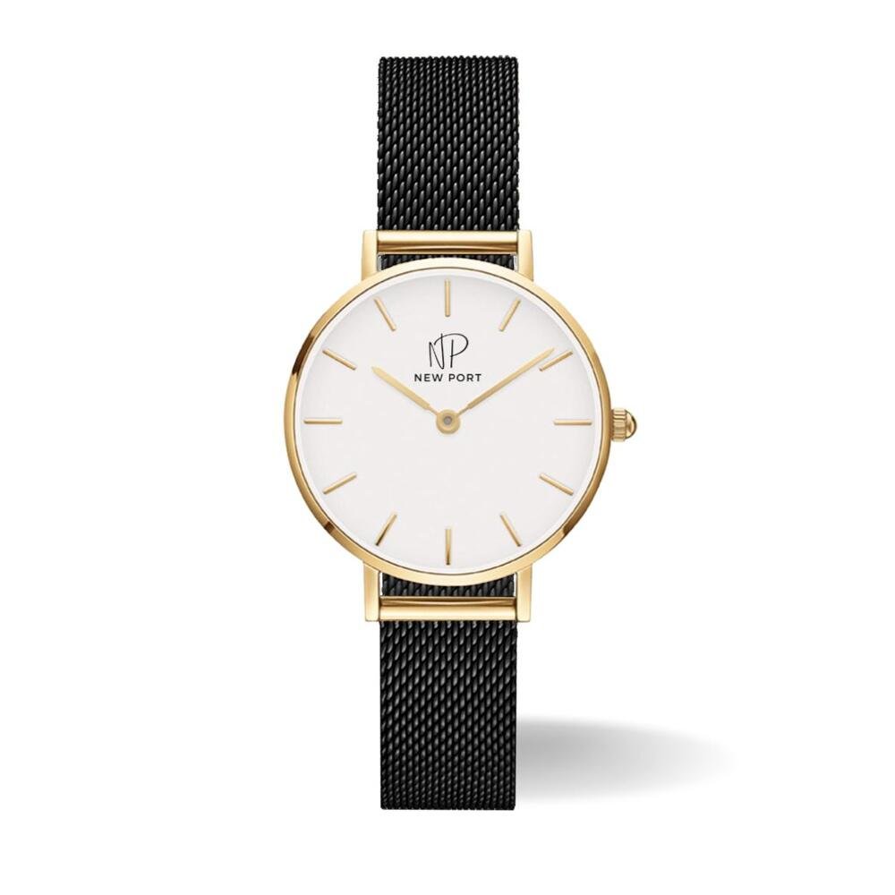 Relógio Feminino Analógico Dourado Casual Elegante New Port