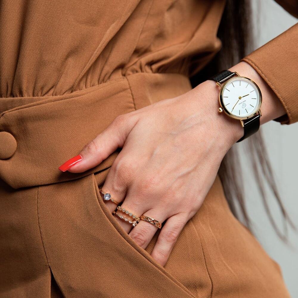 Relógio Feminino Analógico Dourado Casual Elegante New Port Dourado 2