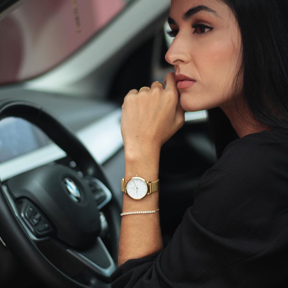 Relógio Feminino Dourado Casual Sofisticado New Port 32mm Dourado 6