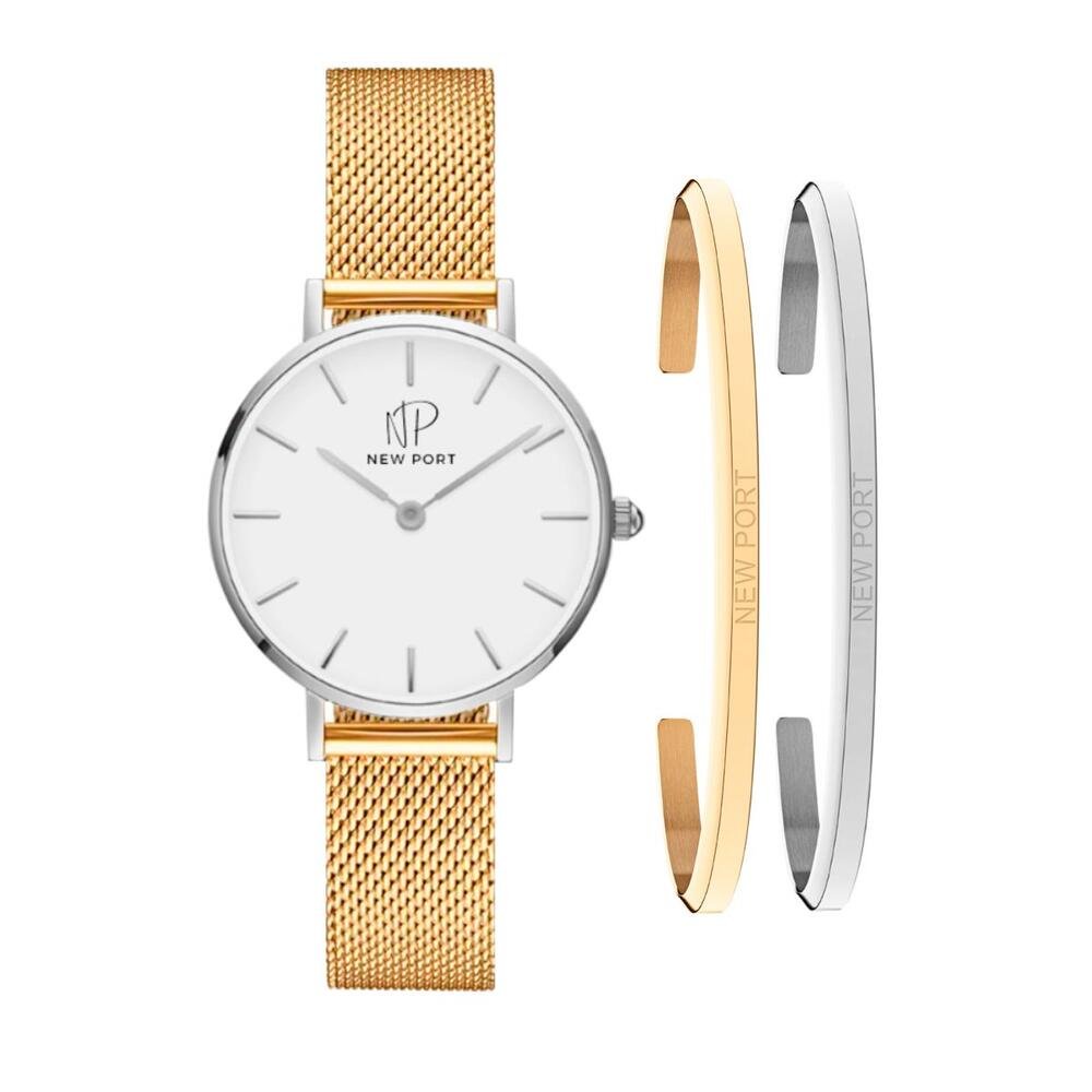 Relógio Feminino Casual Minimalista 32mm Com 2 Braceletes