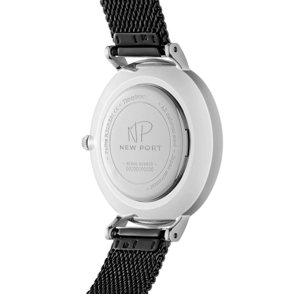 Relógio Feminino Preto Casual Analógico 32mm Com Bracelete Preto 6