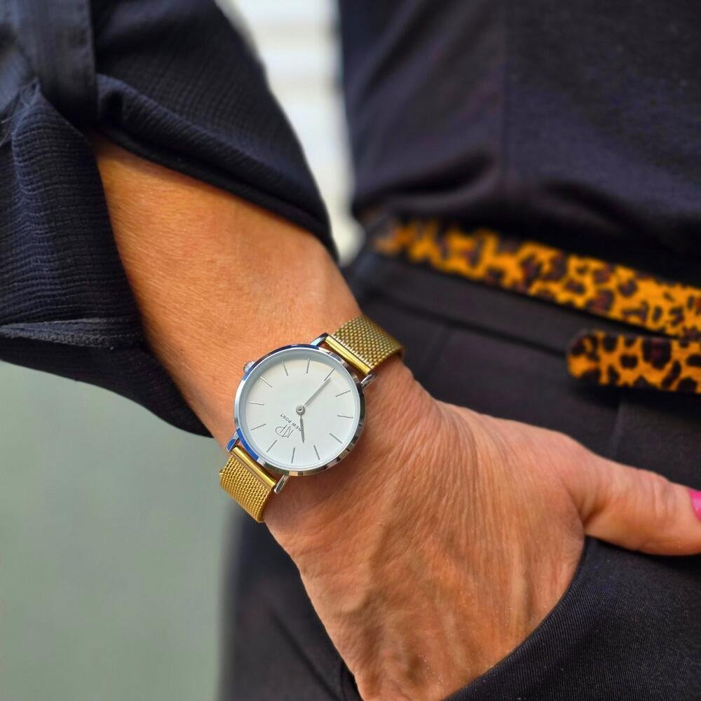 "Relógio Feminino Delicado New Port Dourado 32mm" Dourado 2