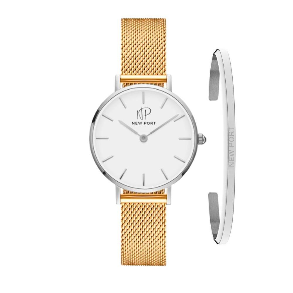 Relógio Feminino Dourado Casual 32mm com Bracelete