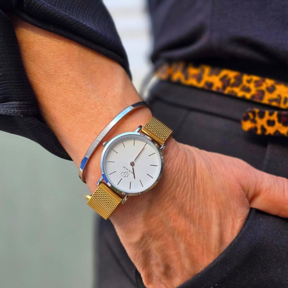 Relógio Feminino Dourado Casual 32mm com Bracelete Dourado 2