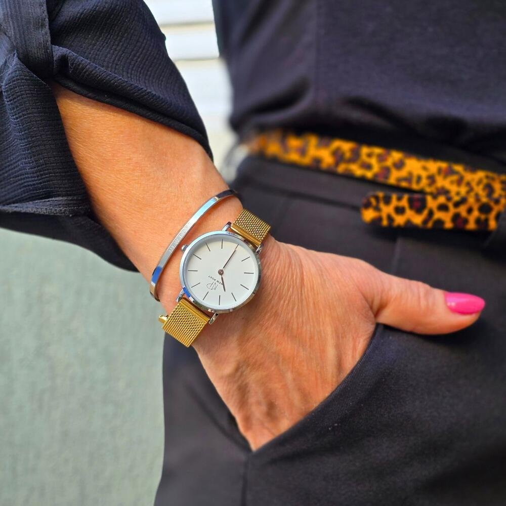 Relógio Feminino Dourado Casual 32mm com Bracelete Dourado 5