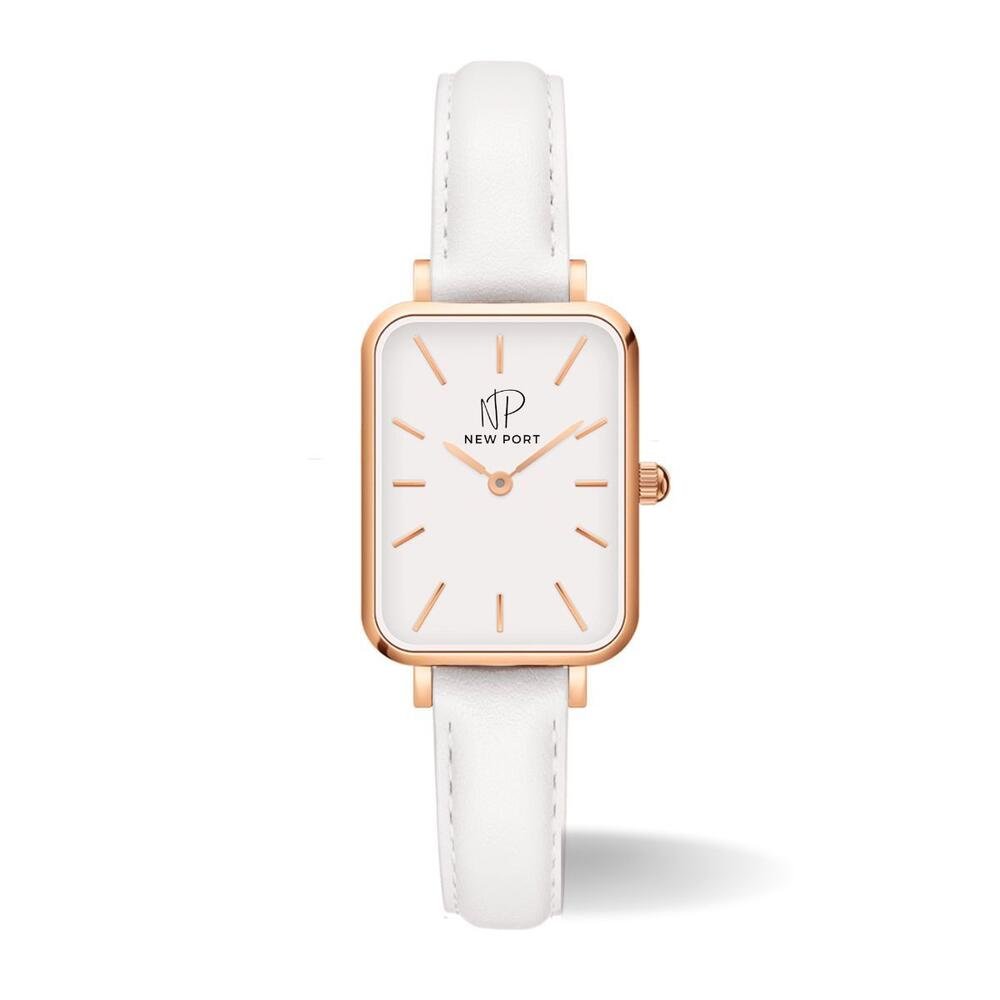 Relógio Feminino Quadrado Casual Pulseira Branca