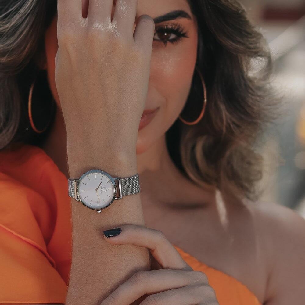 Relógio Analógico Sofisticado Prata New Port 32mm Prata 2