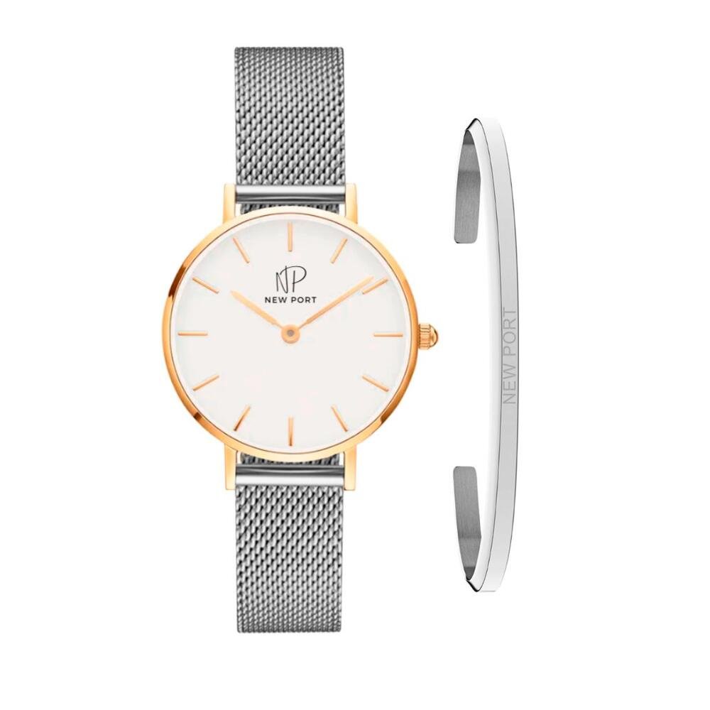 Relógio Feminino Prata New Port 32mm com Bracelete