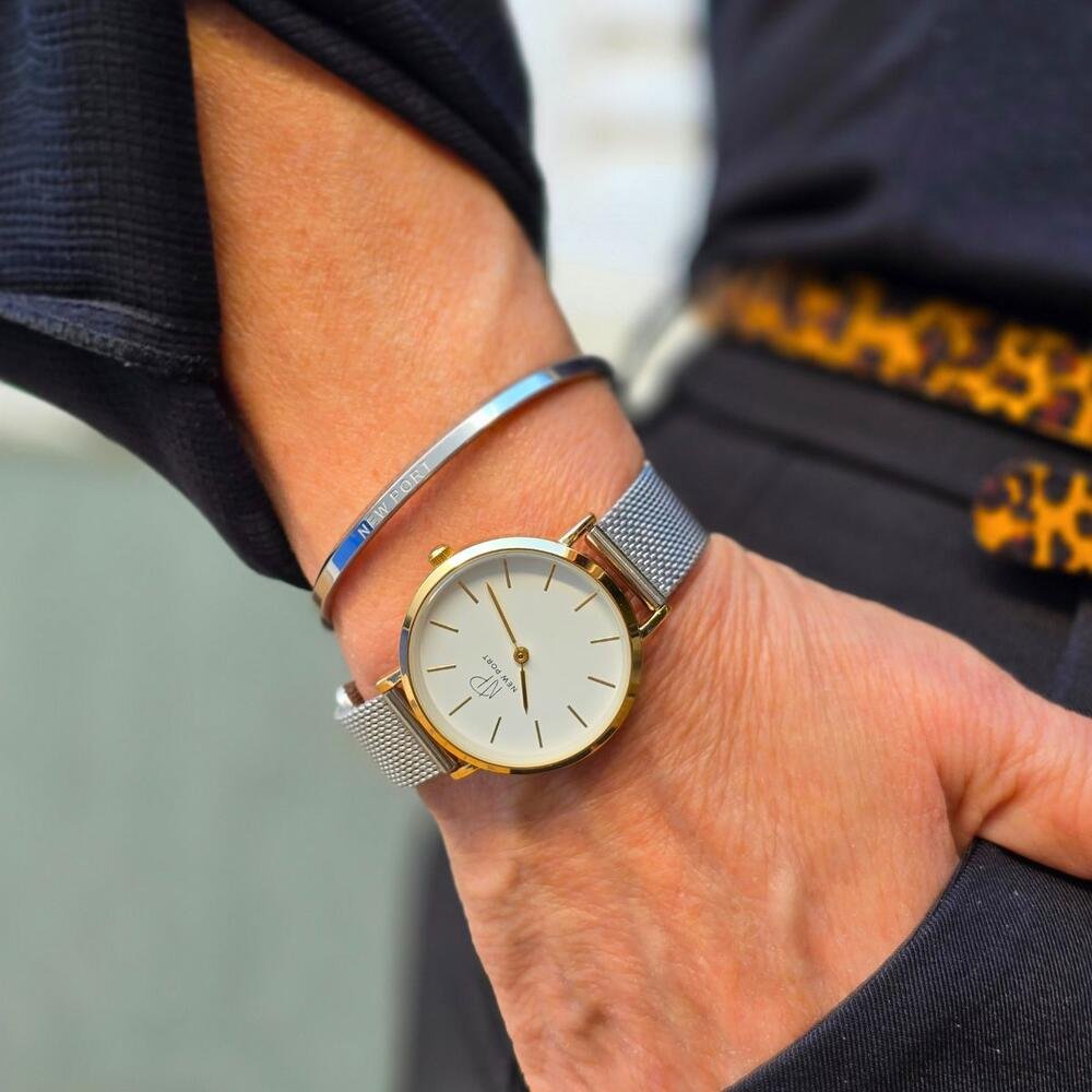 Relógio Feminino Prata New Port 32mm com Bracelete Prata 4