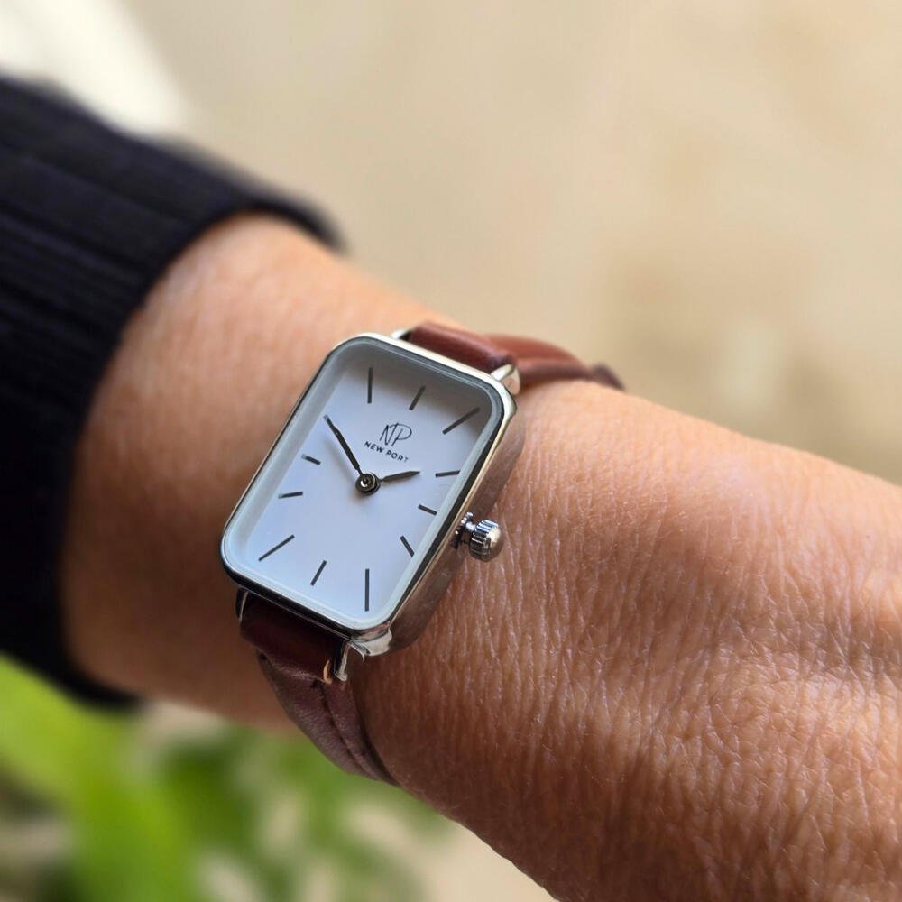 Relógio Quadrado Feminino Pulseira Marrom Analógico Elegante Marrom 2
