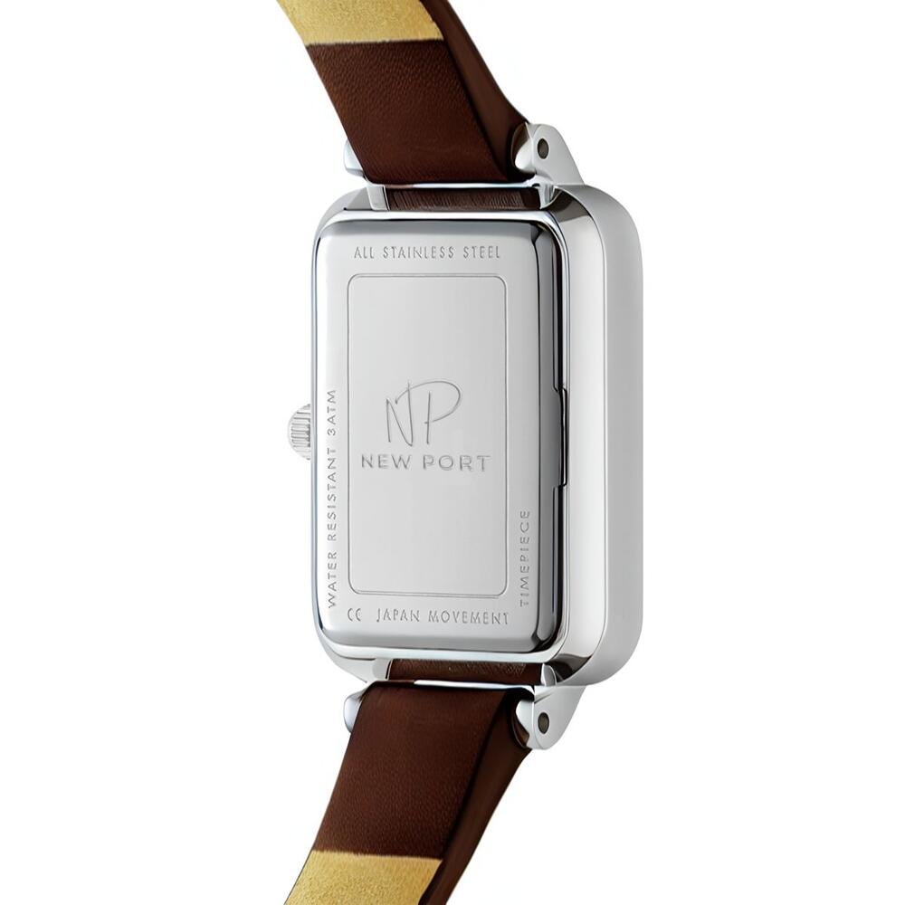 Relógio Quadrado Feminino Pulseira Marrom Analógico Elegante Marrom 4