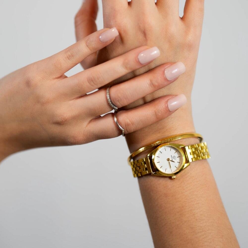 Relógio Feminino Dourado Elegante Delicado Pequeno New Port Dourado 2