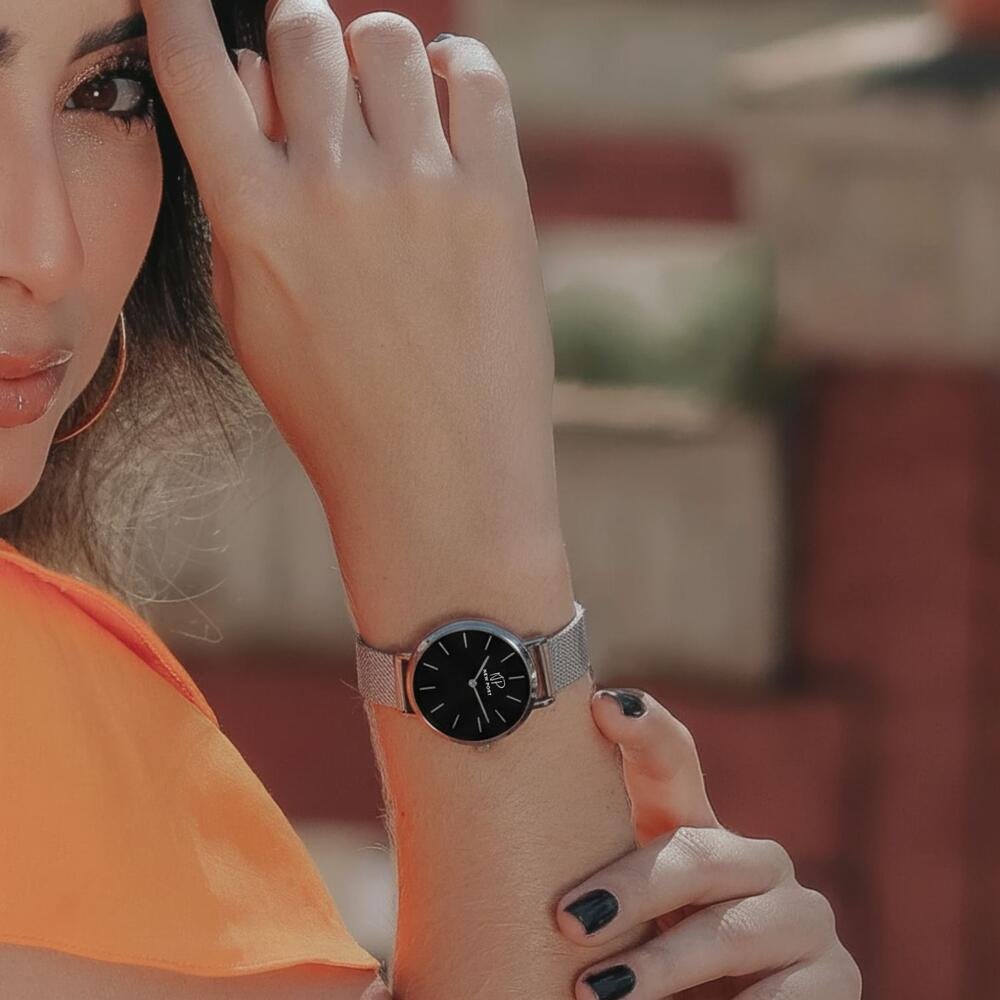 Relógio Feminino Prata Casual Delicado Elegante NewPort 32mm Prata 3