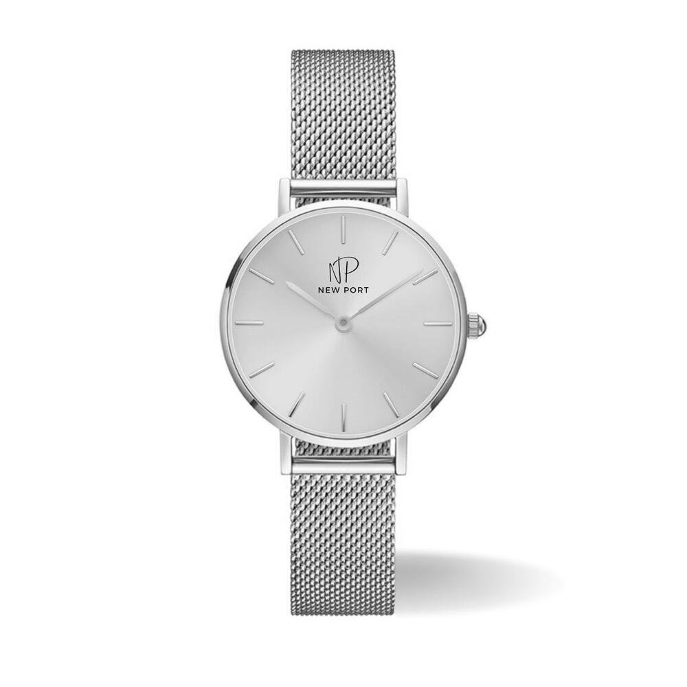 Relógio Feminino Prata Delicado Casual Elegante NewPort 32mm