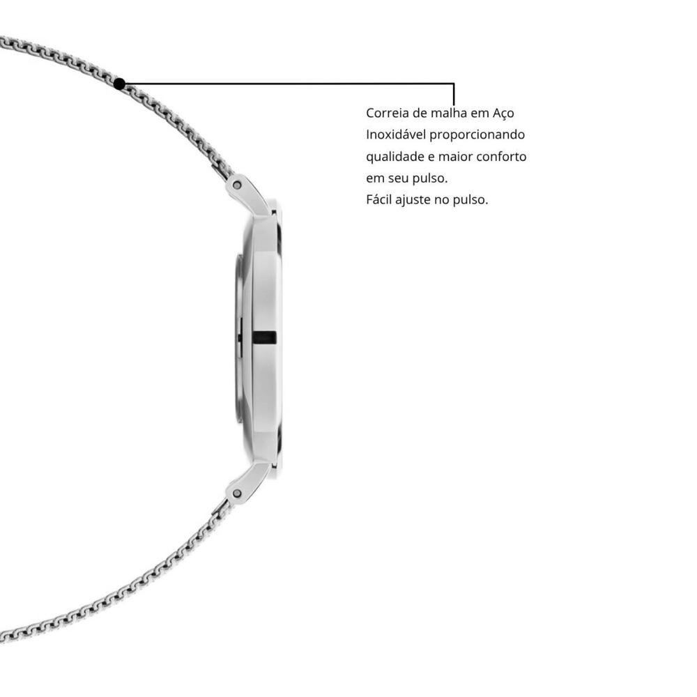 Relógio Feminino Prata Delicado Casual Elegante NewPort 32mm Prata 4