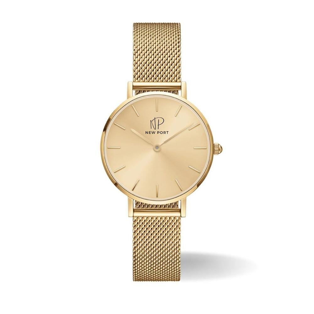 Relógio Feminino Dourado Delicado Casual Elegante New Port