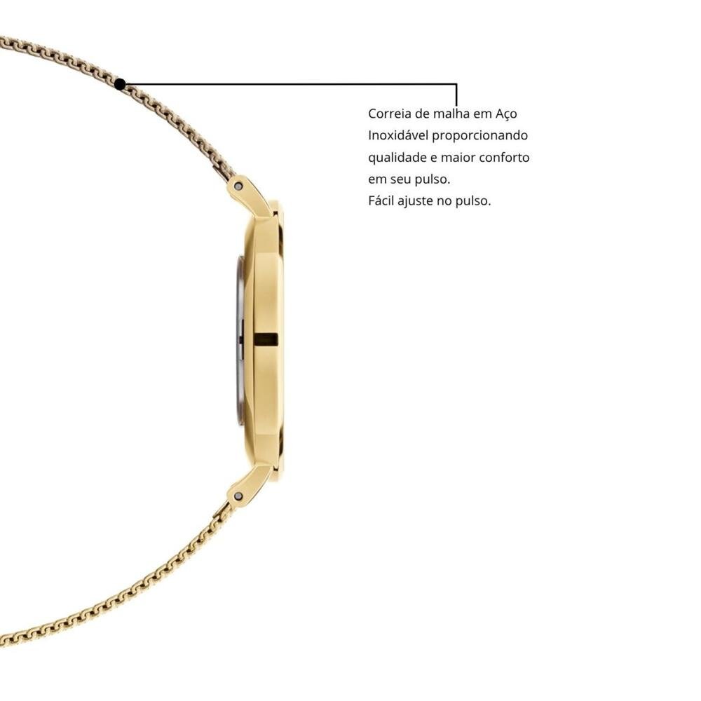 Relógio Feminino Dourado Delicado Casual Elegante New Port Dourado 4