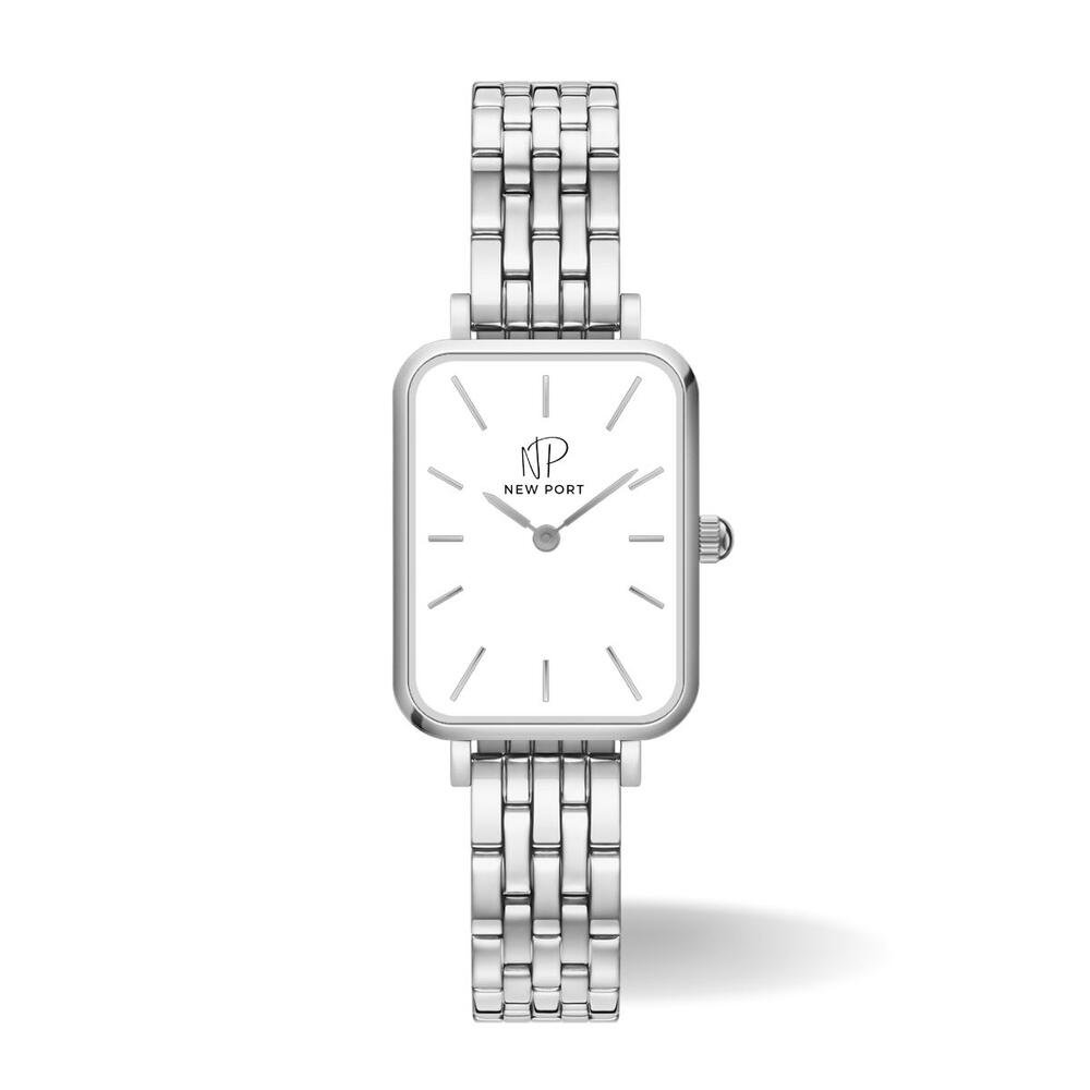 Relógio Feminino Quadrado Delicado Elegante Prata New Port