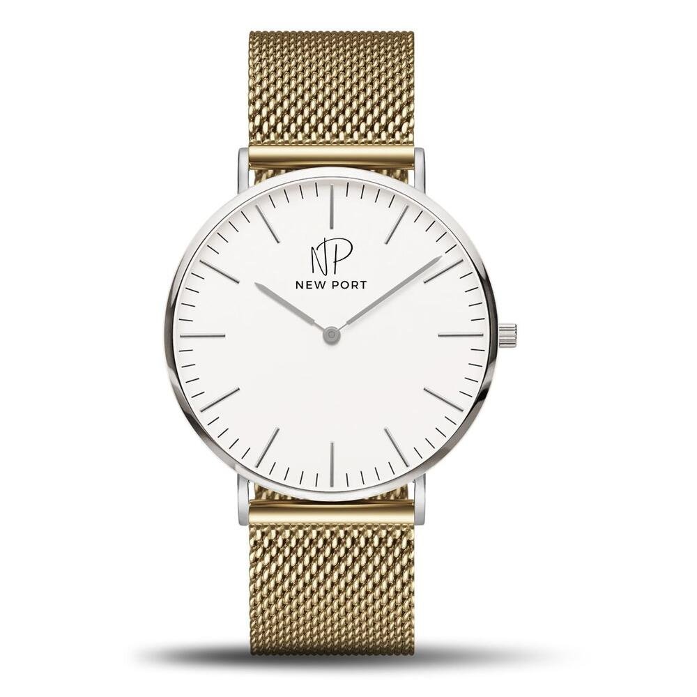  Relógio Dourado New Port Casual De Luxo 40mm