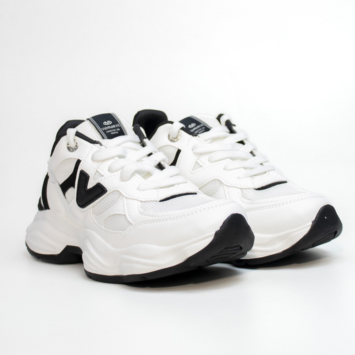 Tênis Via Marte Feminino Casual 158-023 Branco/Preto 2