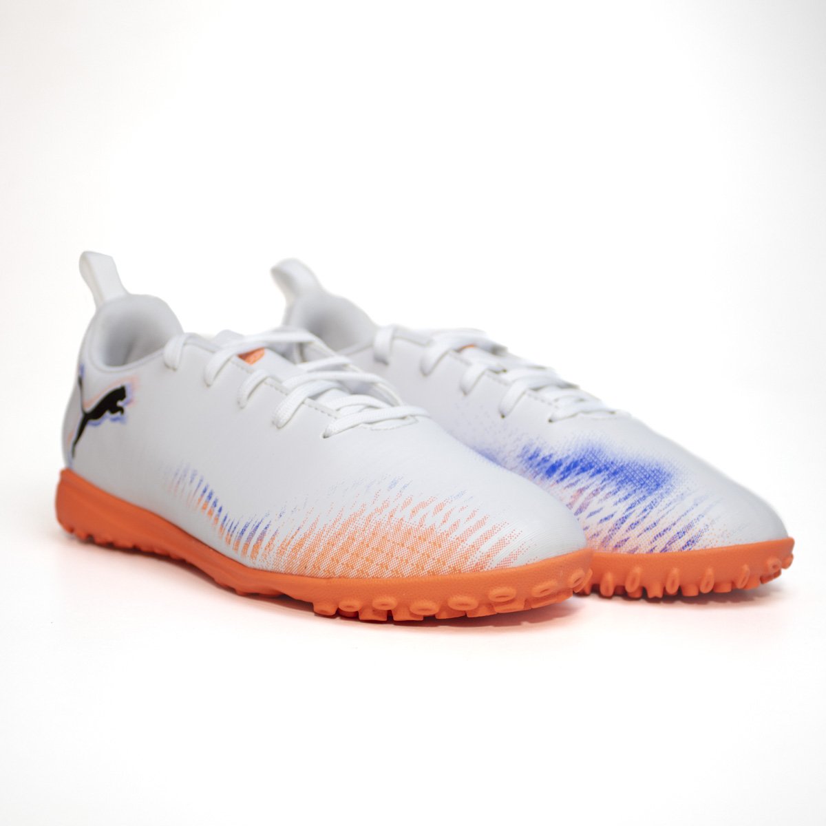 Chuteira Puma Future 8 Play Juvenil Society Branco/Laranja 2