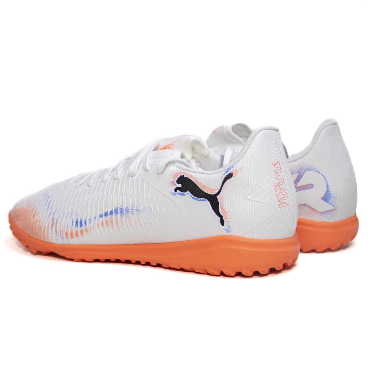 Chuteira Puma Future 8 Play Unissex Society Branco/Laranja 2