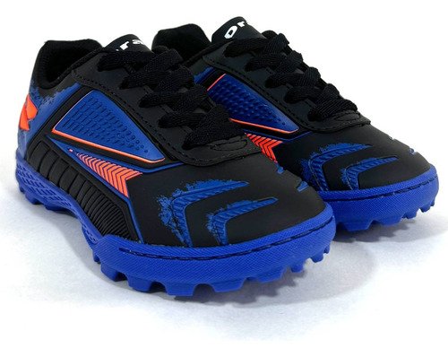 Chuteira Dray Foorcy Infantil Society Preto/Azul Preto 2