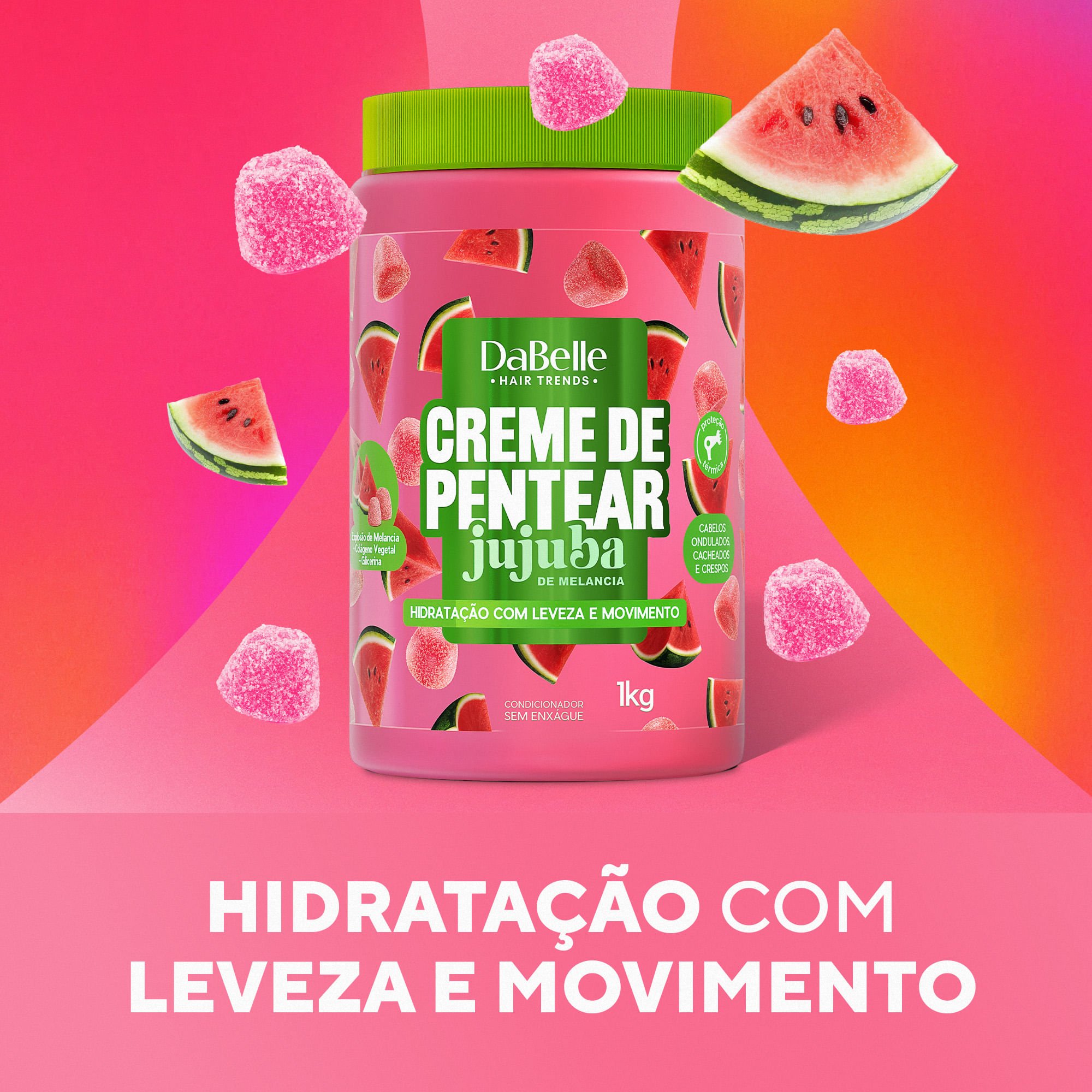 Creme de Pentear Jujuba Melancia - DaBelle Hair 1kg 1kg 2