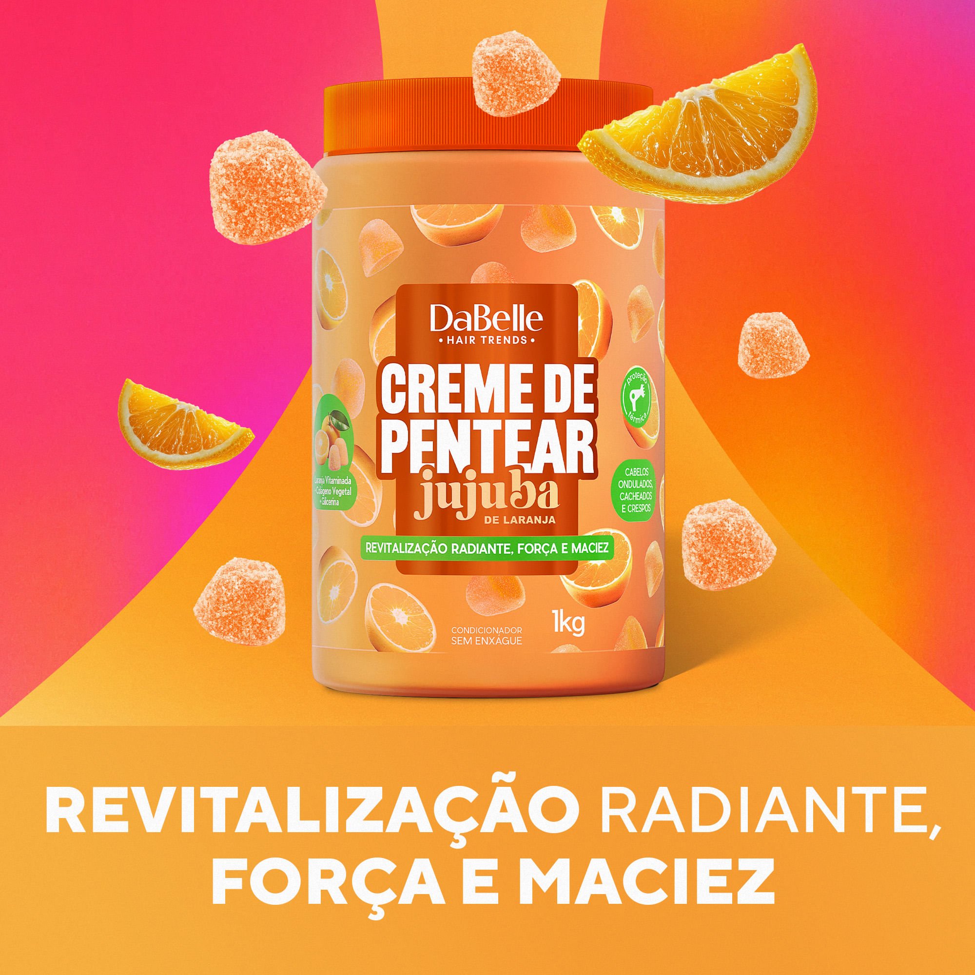 Creme de Pentear Jujuba Laranja - DaBelle Hair 1kg 1kg 2