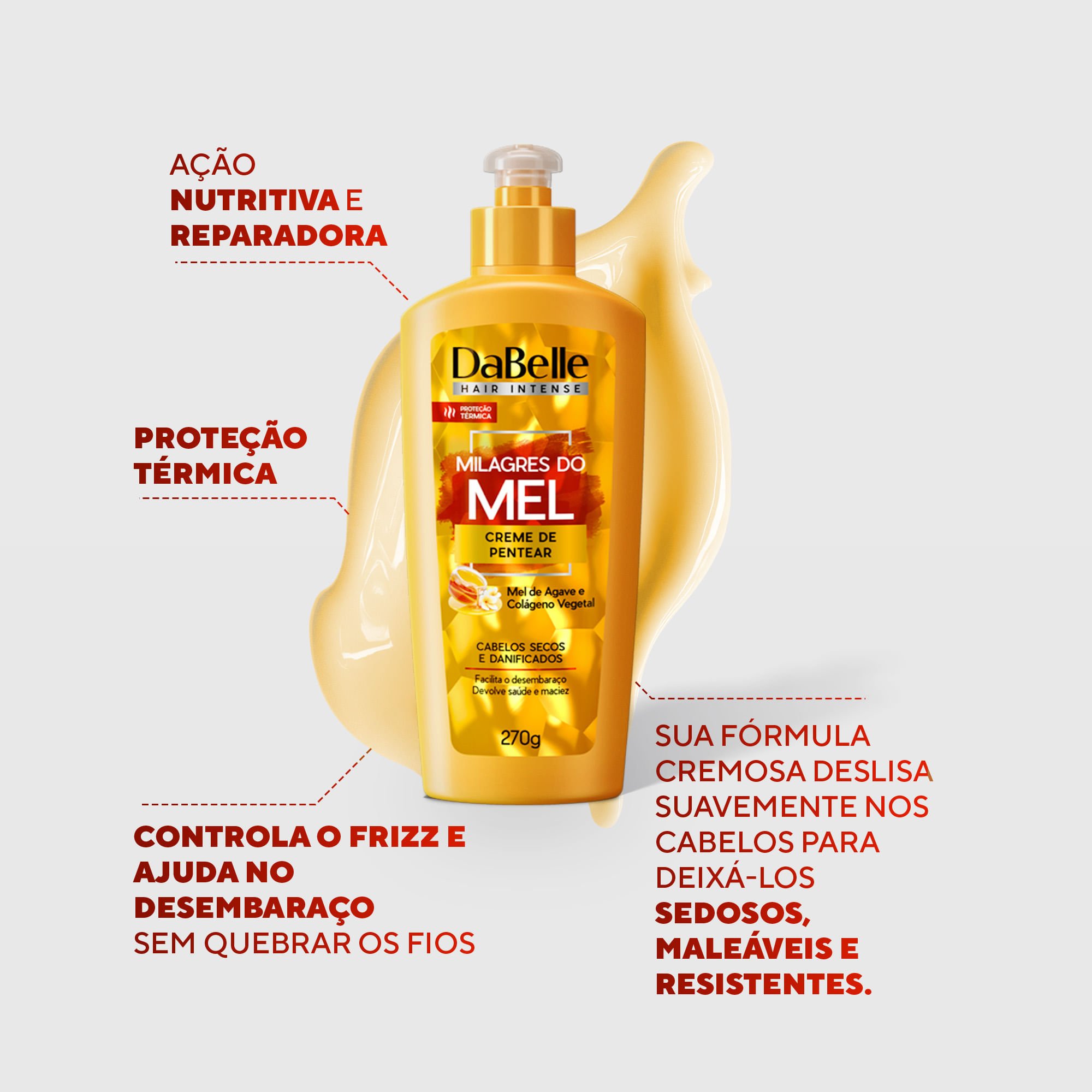 DaBelle Creme de Pentear 270g - Milagres do Mel